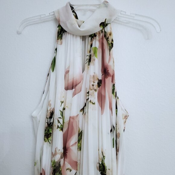 Ted Baker Harmony Fine Pleat Floral Maxi Dress Size 4 - Picture 4 of 16